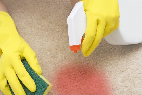 Regular cleaning in a bright living room with tidy surfaces