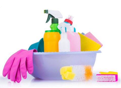 Professional domestic cleaning in a modern kitchen
