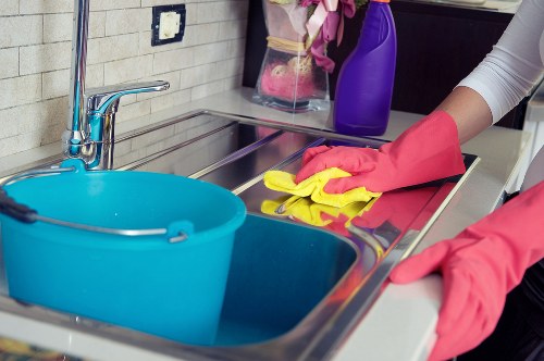 Move out cleaning service preparing a home for inspection