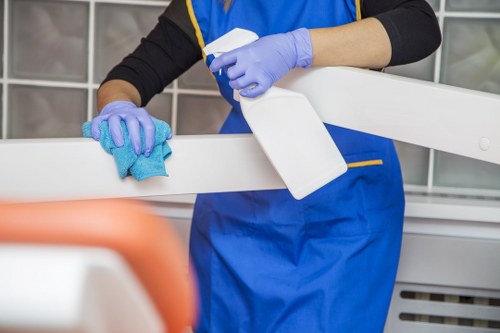 Detailed move out cleaning in a modern kitchen